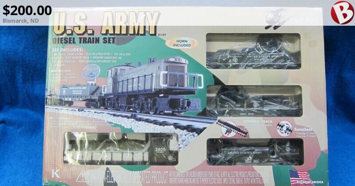 (New) K-Line 0/027 Scale Army Diesel Train Set | Bismarck, ND