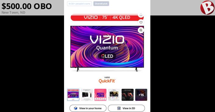 75 tv won in a raffle | New Town, ND