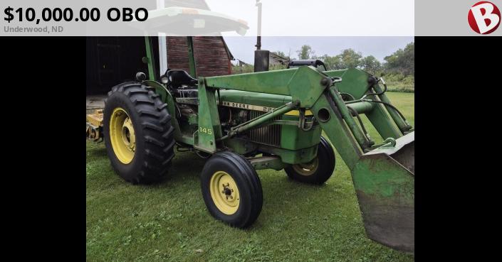 1976, 50 HP, John Deere Diesel 2240 tractor with JD 145 loader ...